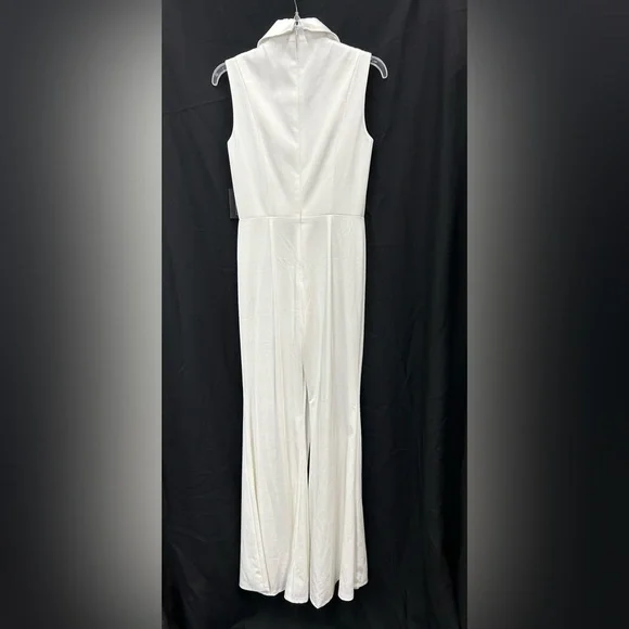 Mac Duggal 26603 NWT ASYMMETRICAL SLEEVELESS FAUX TUXEDO JUMPSUIT